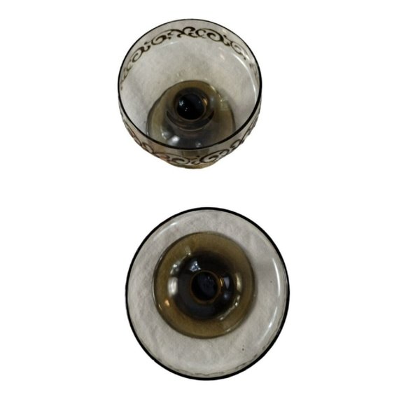 Vintage Libbey Brown Swirl 1970s Prado 2 Piece Champagne Goblets Dessert Bowls - Picture 9 of 16